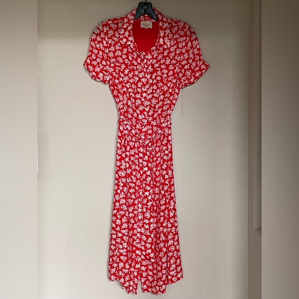 Sezane Adèle Dress Cara Rouge - Size 36 - Picture 4 of 11